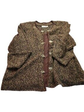 Womens fused blazer jacket C.D. Daniels Brown Size L career office professional